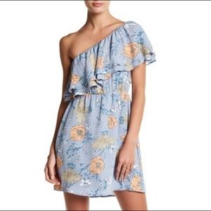 Lush Ruffle One Shoulder Dress, Size M